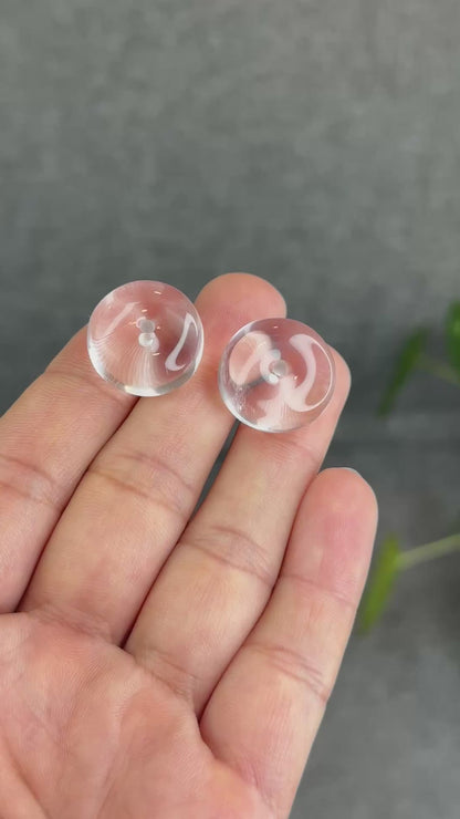 Natural Clear Quartz Dong Dieu Donut Charm - High Quality
