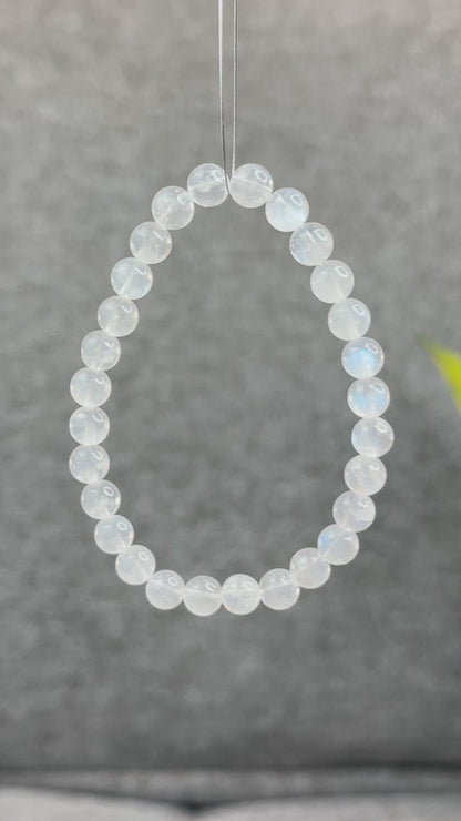Natural Blue Moonsttone Bracelet Size 6.5 mm