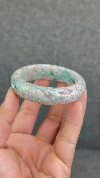 Natural Floral Agate Bangle Size 53 mm