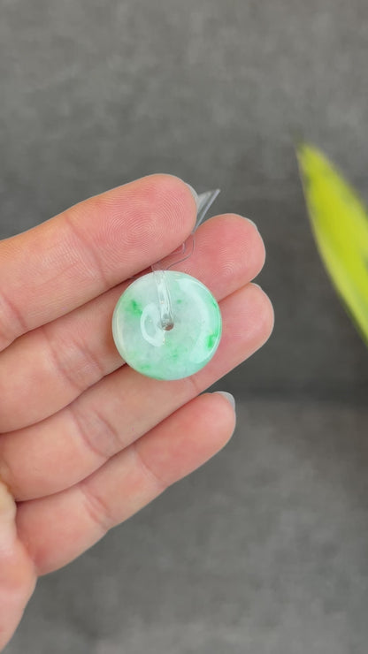 Natural Bright Apple Green Dong Dieu Jadeite Jade Type A Donut