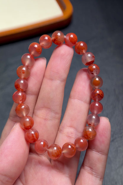 Natural Nan Hong Agate Bracelet Size 8.5 mm