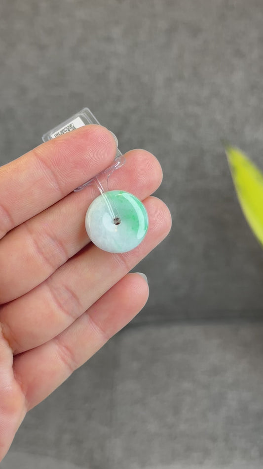 Natural Bright Apple Green Dong Dieu Jadeite Jade Type A Donut