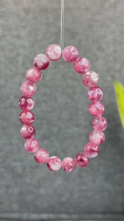Natural Pink Lepidolite Bracelet Size 10 mm
