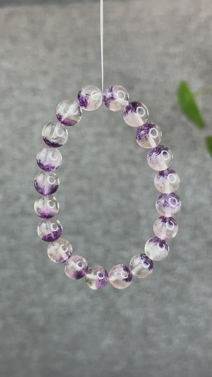 Fluorite violette des États-Unis dans des bracelets à quartz taille 9,5 mm
