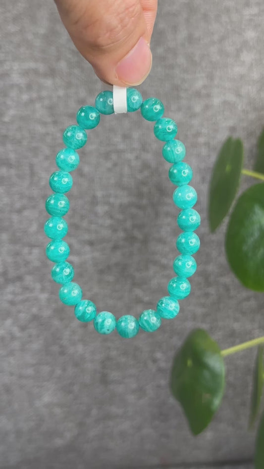 Natural Amazonite Bracelet Size 8 mm from Peru