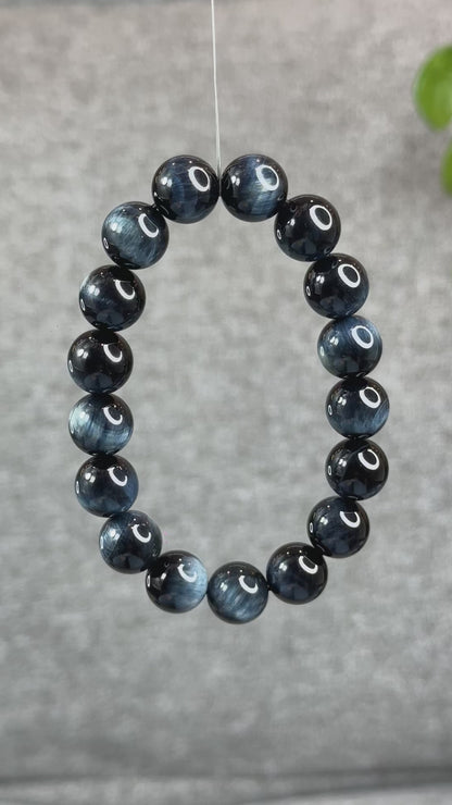 Natural Blue Tiger Eye Bracelet Size 12 mm