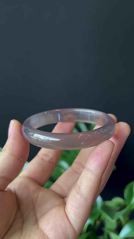 Natural Agate Bangle Leaf Style Size 53 mm