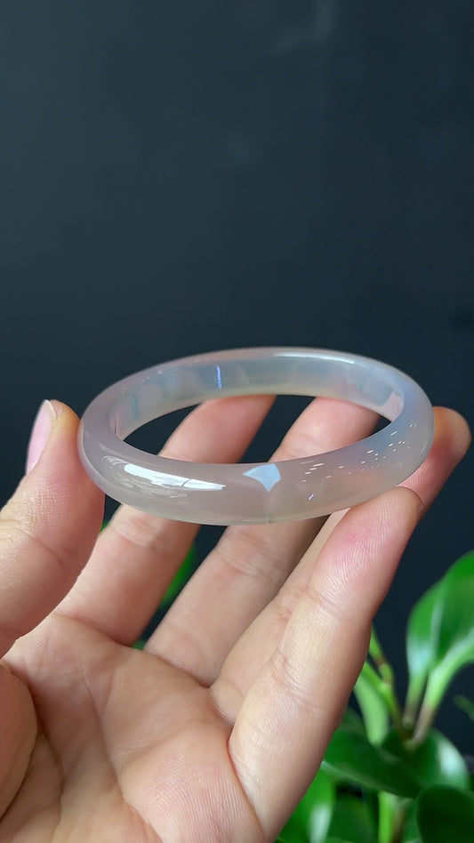 Agate Bangle Leaf Style Size 53 mm