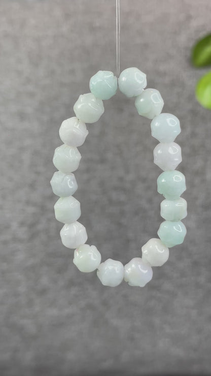 Vo Uu Jadeite Jade Flower Bracelet Size 10 mm