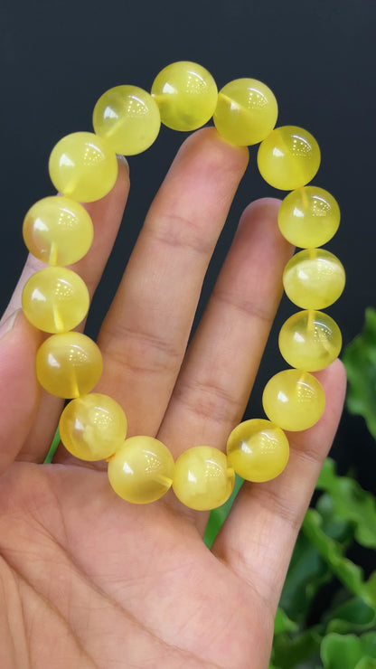 Natural Golden Amber Bracelet Size 12.5 mm