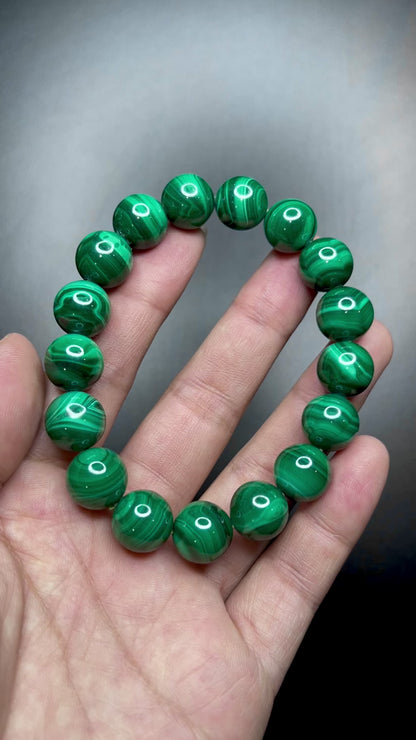 Natural Malachite Bracelet Size 12 mm