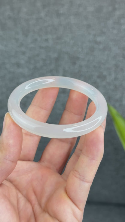 Bracelet Lotus Calcédoine Style Baguette Taille 53 mm
