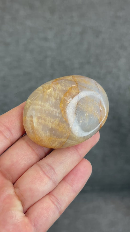 Natural Orange Moonstone Palm Stone