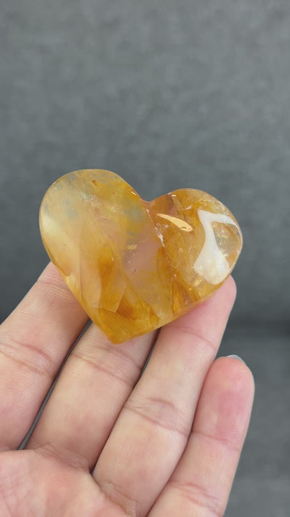 Natural Golden Healer Heart Figurine