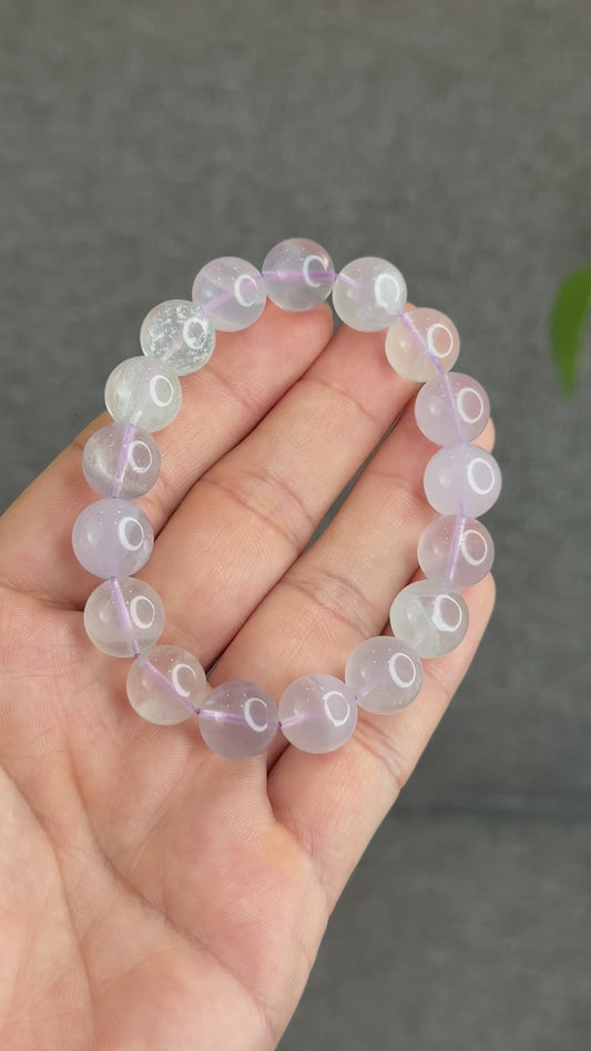 Natural Milky Fluorite Bracelet Size 11 mm