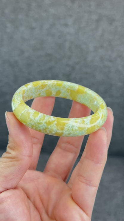 Natural Serpentine Bangle Leaf Style Size 54 mm