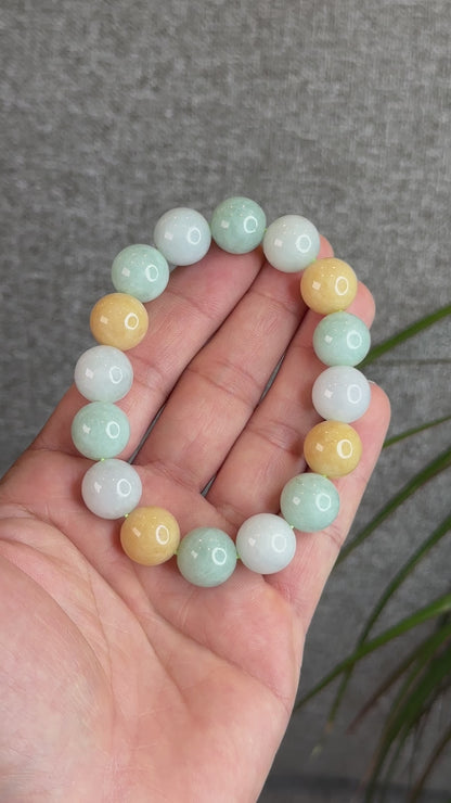 Natural Colourful Jadeite Jade Bracelet Size 13.3 mm