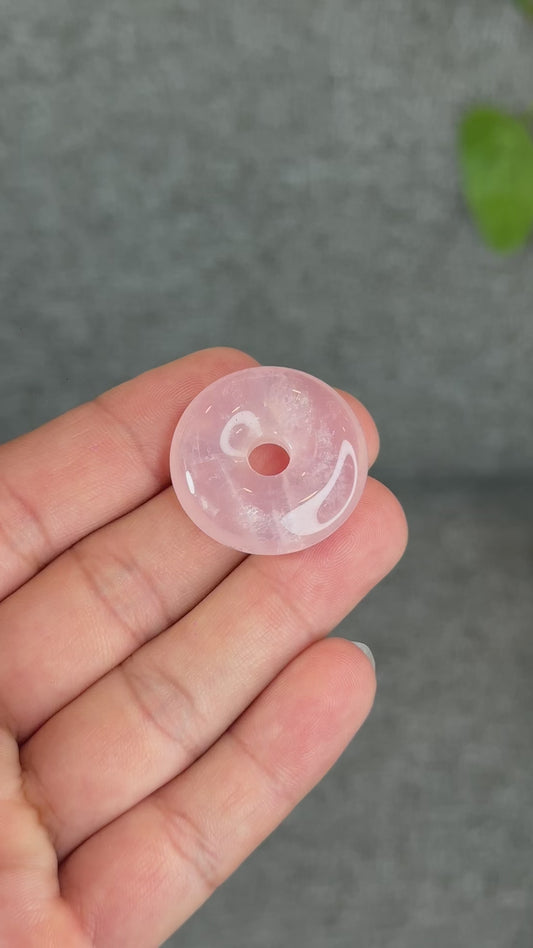 Natural Rose Quartz Donut Charm