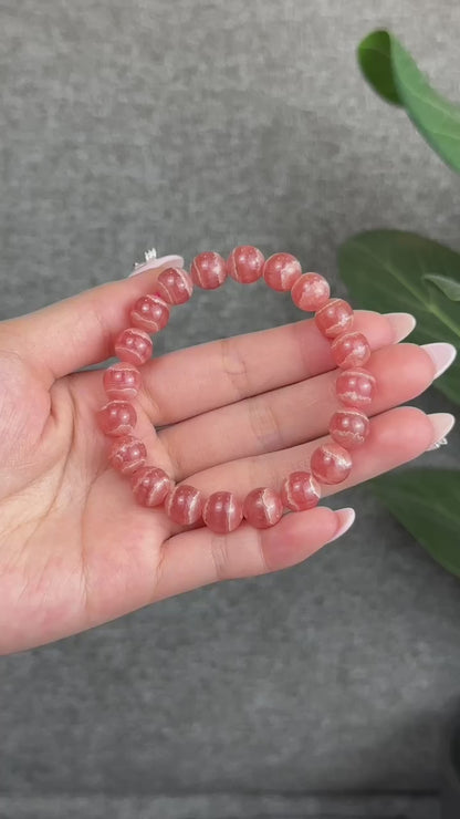 Natural Rhodochrosite Bracelet Size 9.5 mm