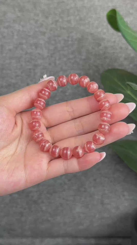 Natural Rhodochrosite Bracelet Size 9.5 mm