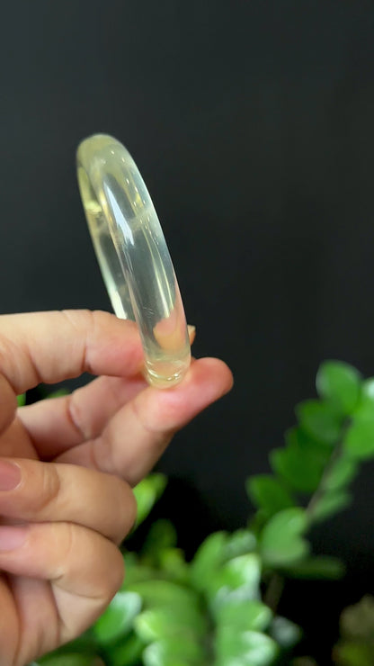 Citrine Bangle Leaf Style Size 53 mm