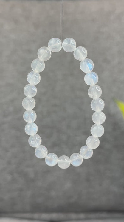 Natural Blue Moonsttone Bracelet Size 8 mm