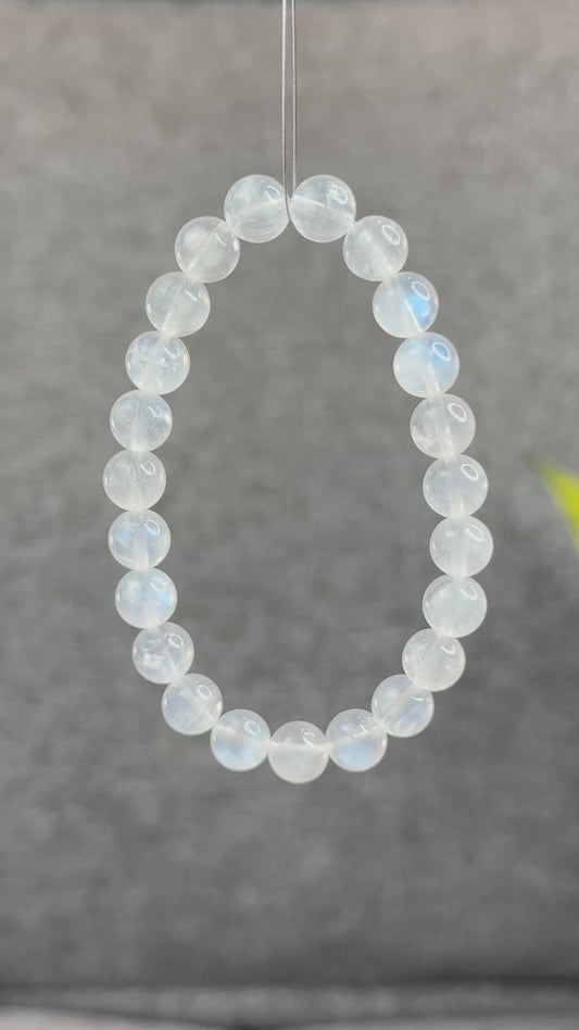Natural Blue Moonstone Bracelet Size 8 mm