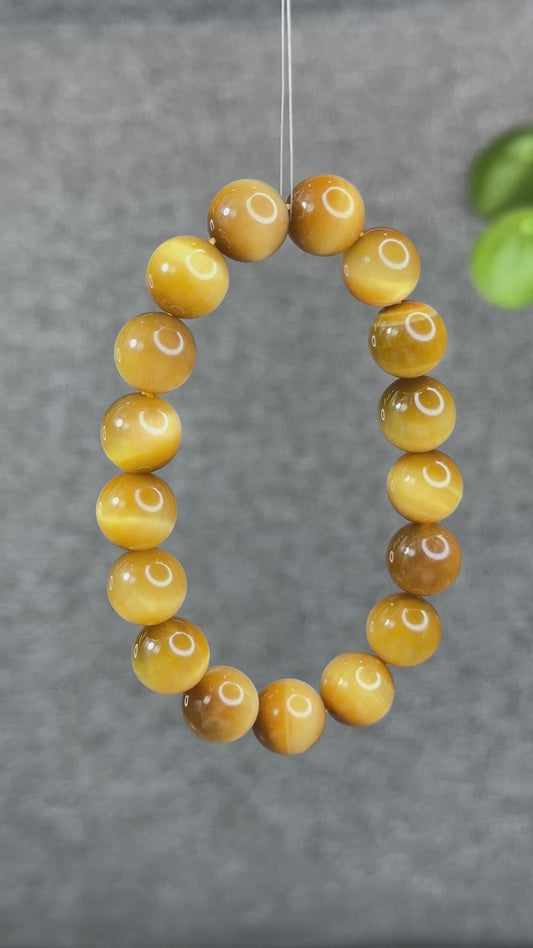 Natural Golden Center Tiger Eye Bracelet Size 12 mm