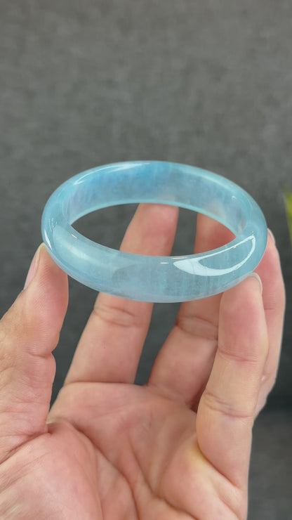 Natural Aquamarne Bangle Size 54.5 mm