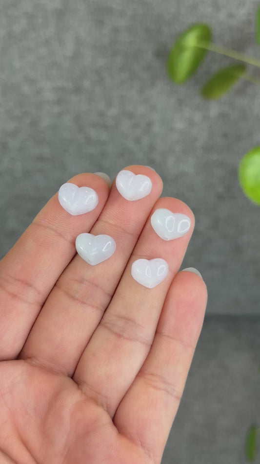 Natural Lavendar Heart Jadeite Jade Charm
