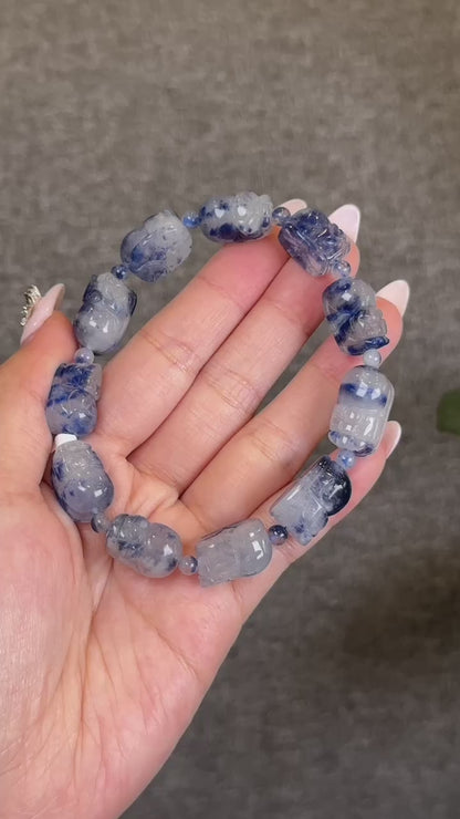 Natural Dumortierite Pixiu Bracelet