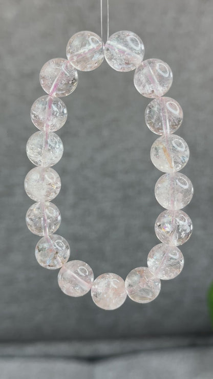 Natural Pink Himalayan Quartz Bracelet Size 12.2 mm