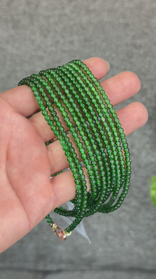 Natural Imperial Green Translucent Jadeite Jade VIP Necklace Accent Clasp