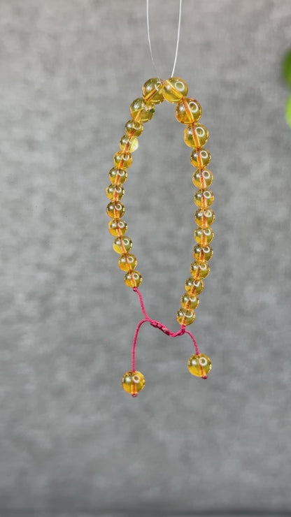 Natural Yellow Amber Translucent Bracelet Size 6 mm