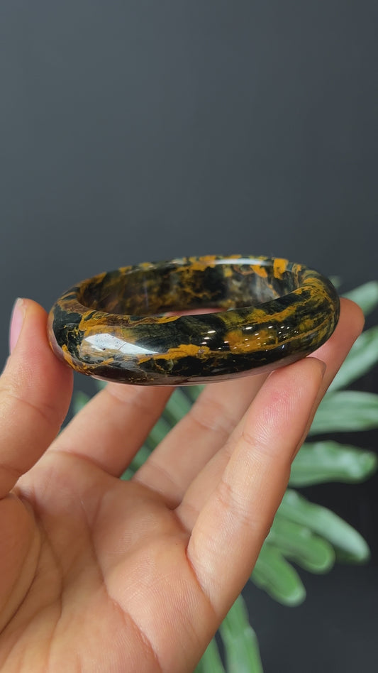 Natural Pietersite Bangle Leaf Style Size 53 mm