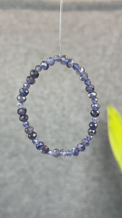 Natural Iolite Mixed Bracelet Size 6mm and 4 mm