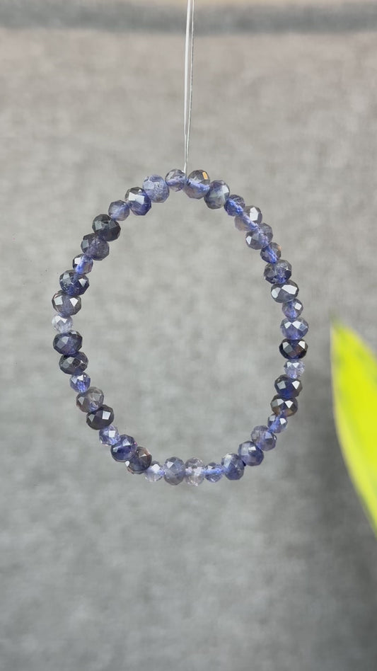 Natural Iolite Mixed Bracelet Size 6mm and 4 mm
