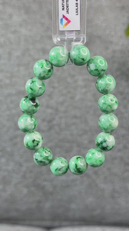 Natural Apple Green Jadeite Jade VIP Bracelet Size 12 mm