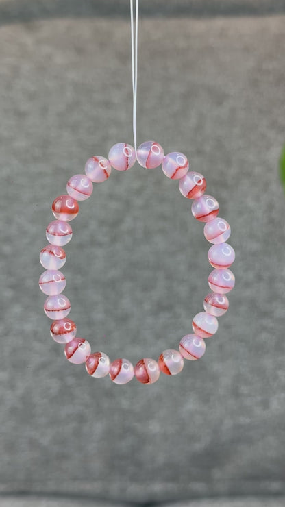 Natural Cinnabar Agate Bracelet Size 8 mm