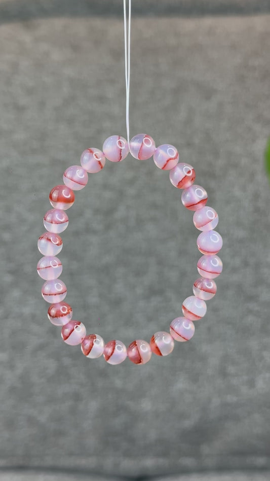 Natural Cinnabar Agate Bracelet Size 8 mm