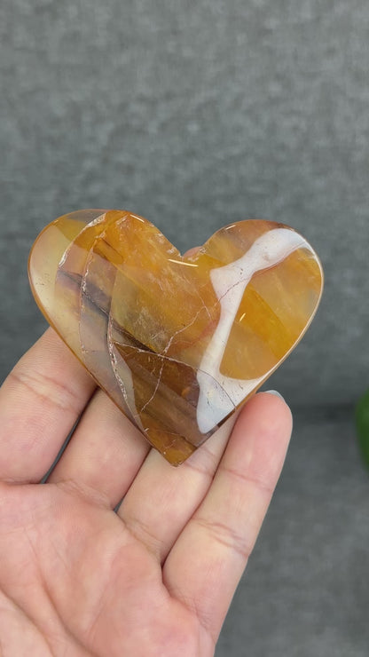 Natural Golden Healer Heart Figurine