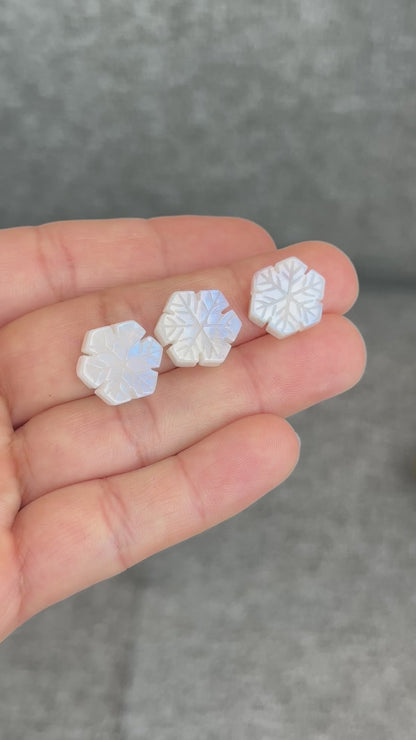 Natural Moonstone Snowflake Charm