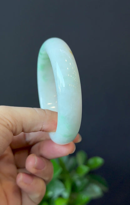 Jadeite Jade Bangle Leaf Style Size 57 mm