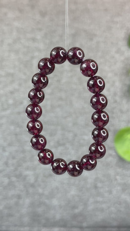 Natural Plum Garnet Bracelet Size 11 mm