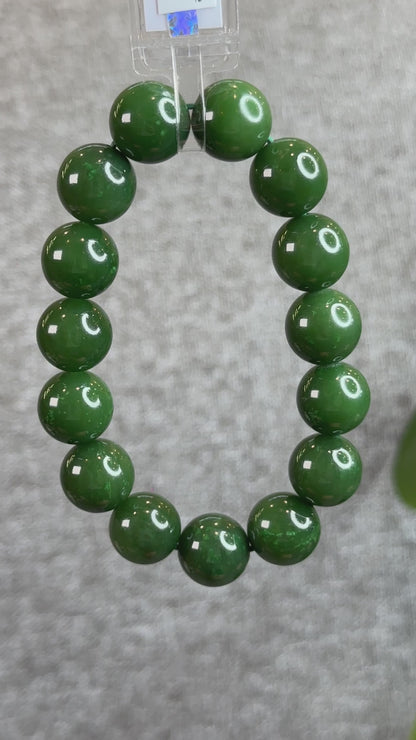 Natural Nephrite Jade VIP Bracelet Size 11 mm
