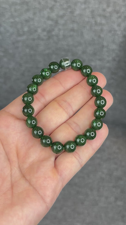 Natural Nephrite Jade Bracelet Size 9 mm - High Quality