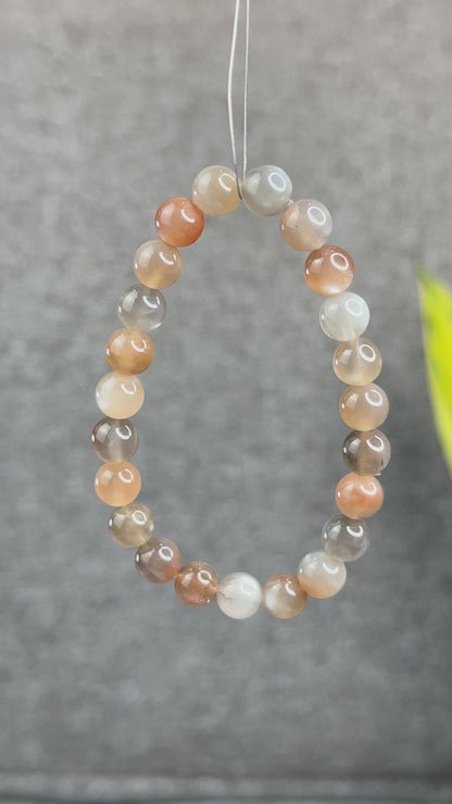 Natural Rutilated Moonstone Bracelet Size 8 mm