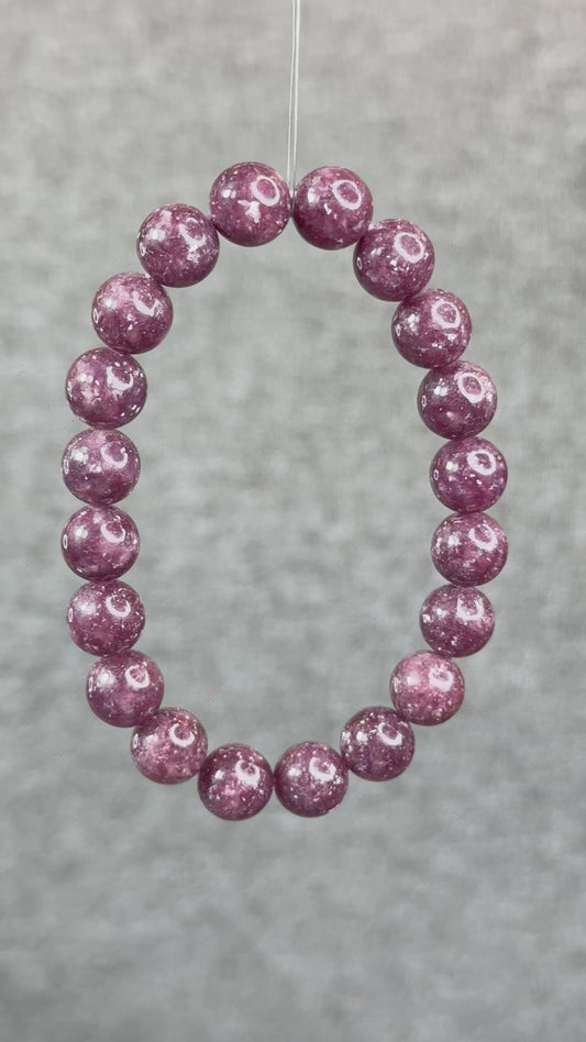Bracelet Lépidolite Taille 10 mm