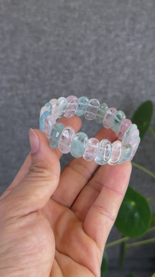Natural Beryl Mixed Cuff Bracelet from Brazil