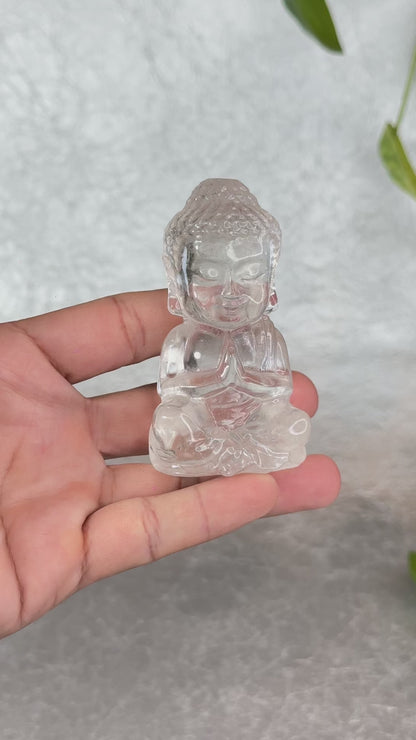 Natural Clear Quartz Buddha Figurine